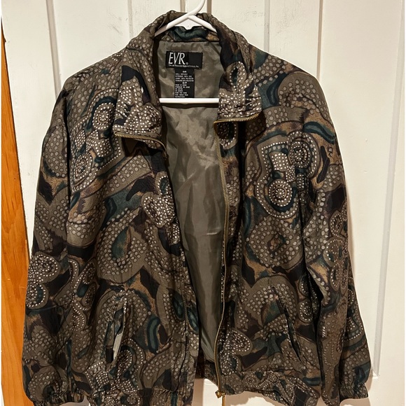 EVR vintage silk bomber with zipper - Picture 1 of 8